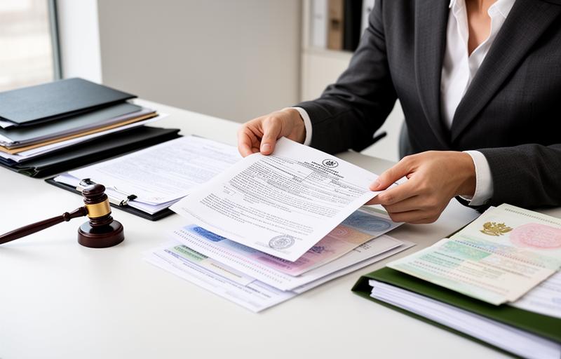Consultant handling official government documents and visa papers